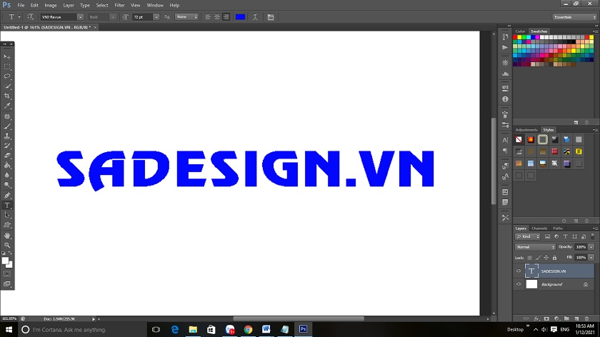 Cách làm mịn đường viền text trong photoshop