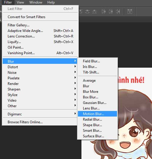 Cách làm mờ chữ trong photoshop