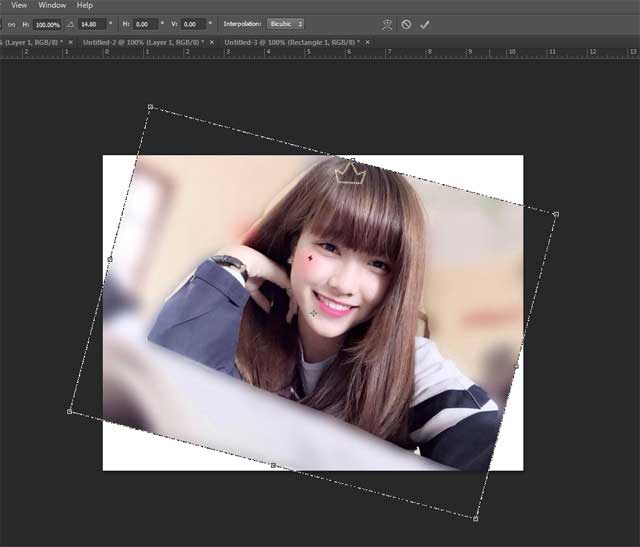 Cách lật ngược ảnh trong photoshop bằng Free Transform