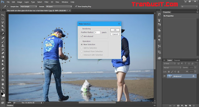 Cách xóa người trong photoshop