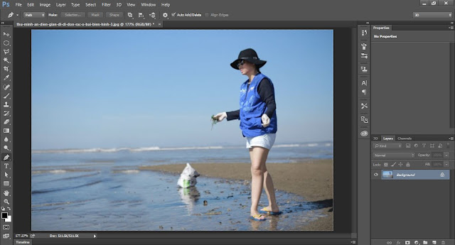 Cách xóa người trong photoshop