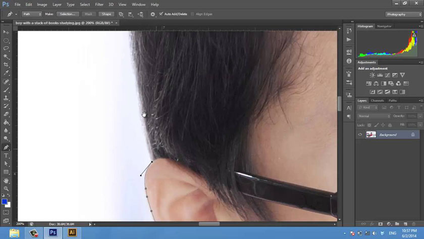 Cắt ảnh theo ý muốn trong photoshop
