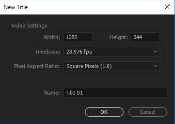 Chèn chữ trong adobe premiere