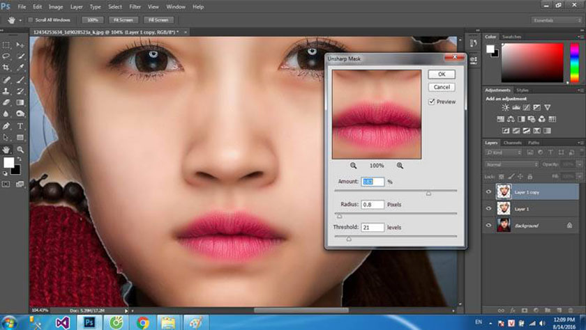 Chỉnh làm da trắng hồng bằng Photoshop