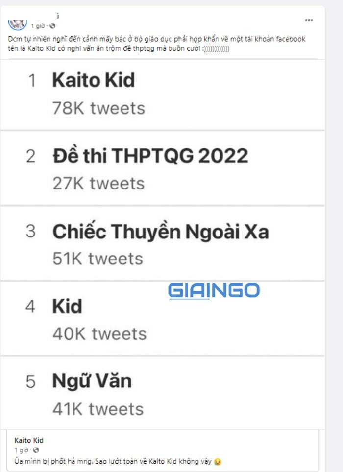 phốt kaito kid ăn trộm đề thi