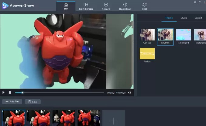 Làm video từ ảnh online tại website ApowerShow
