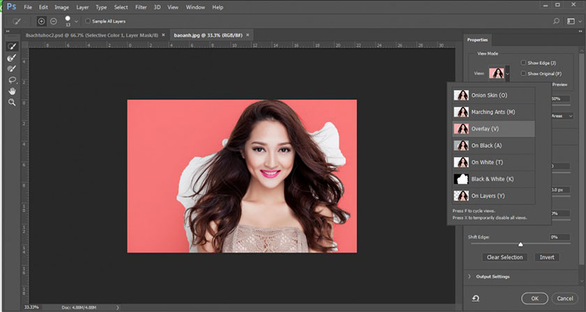 Tách tóc bằng Select and Mask trong Photoshop