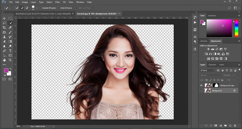 Tách tóc bằng Select and Mask trong Photoshop