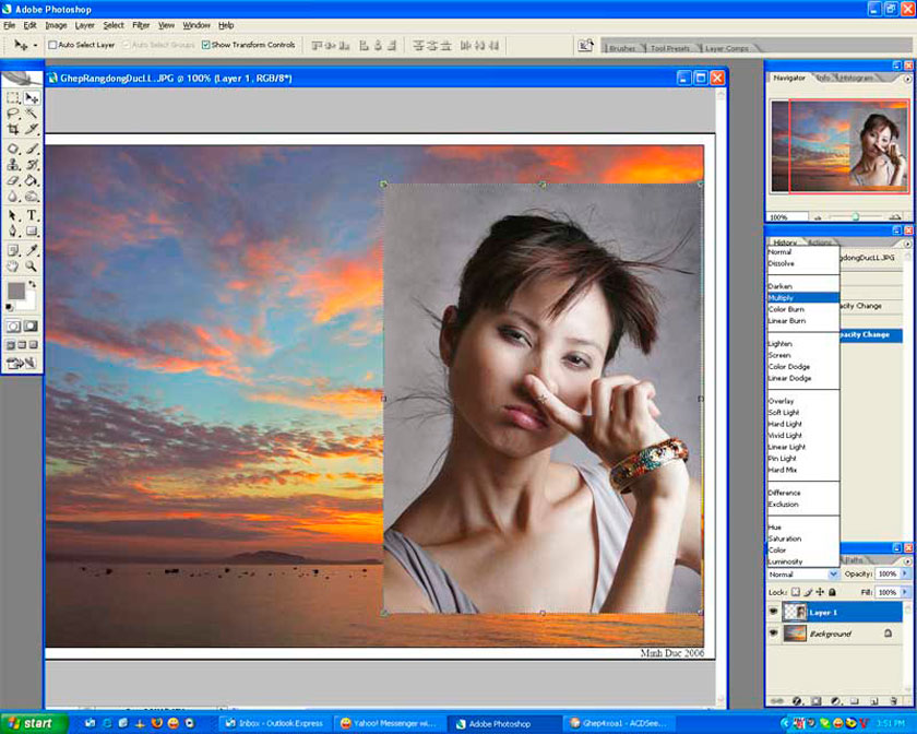 Tách tóc trong Photoshop bằng công cụ Multiply