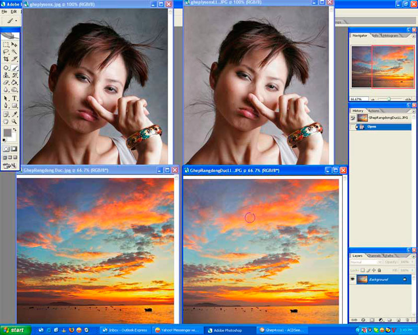 Tách tóc trong Photoshop bằng công cụ Multiply