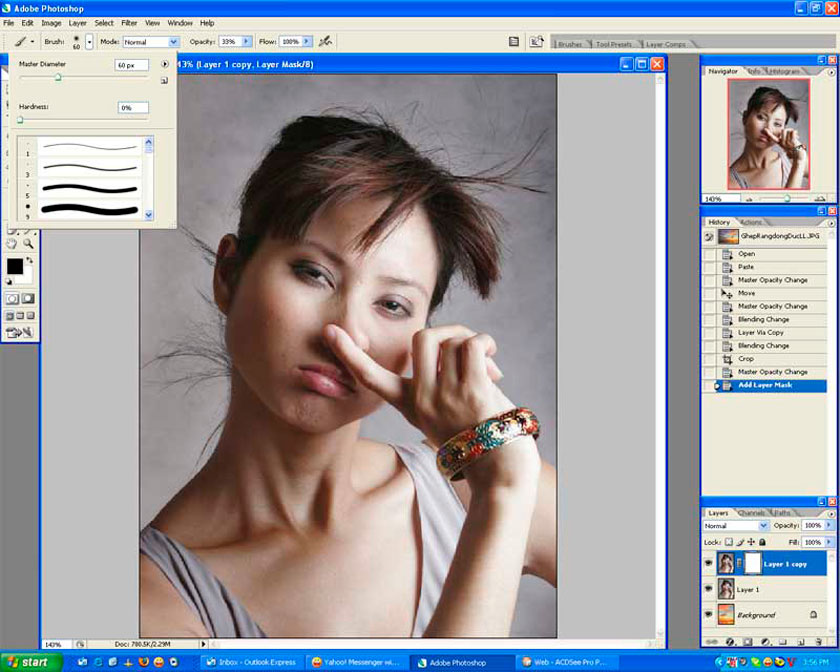 Tách tóc trong Photoshop bằng công cụ Multiply