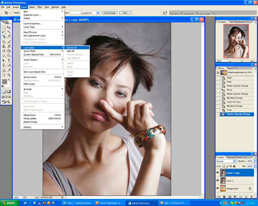Tách tóc trong Photoshop bằng công cụ Multiply