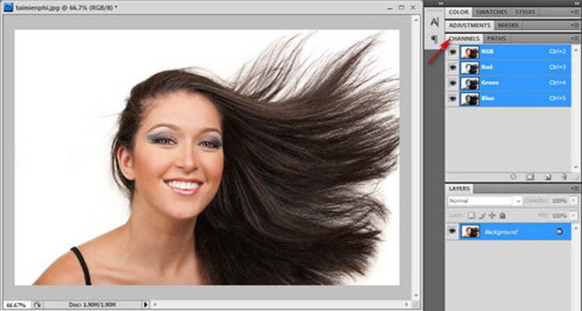 Tách tóc trong Photoshop bằng công cụ Channel