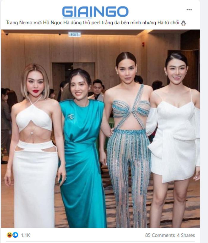 Trang Nemo mời Hồ Ngọc Hà dùng thử peel trắng da bên mình nhưng Hà từ chối