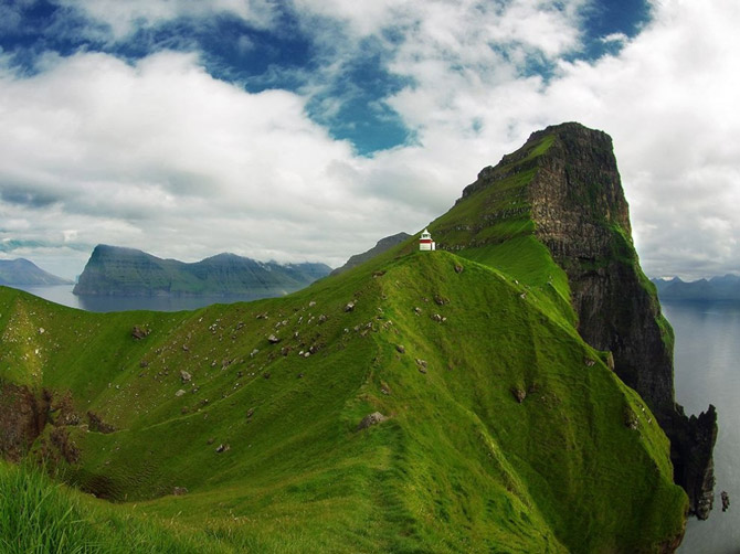 Ngọn hải đăng Kallur ở đảo Kalsoy, Faroe. - hình nền máy tình đẹp