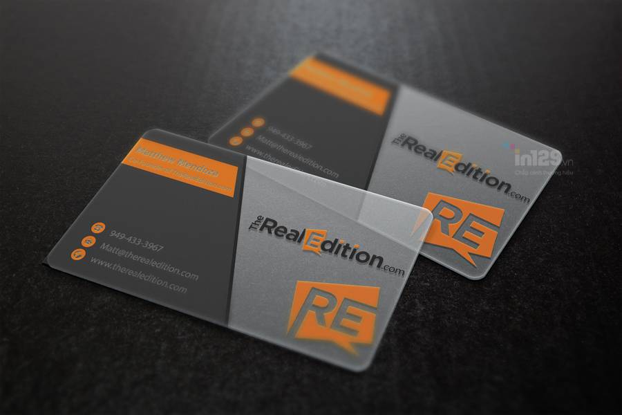 Mẫu card visit nhựa trong