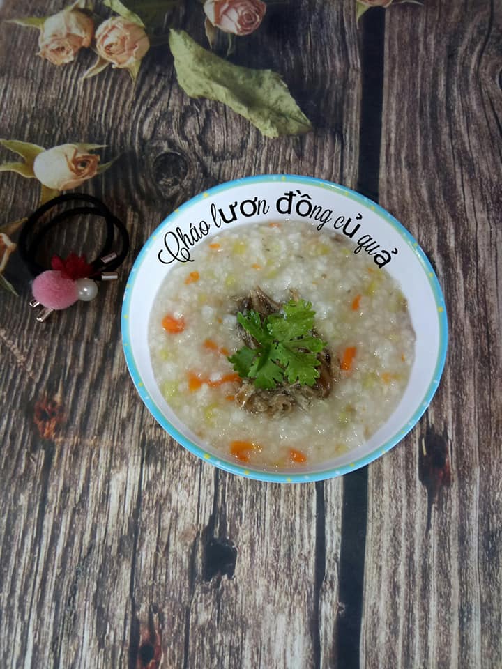 cháo lươn đồng củ quả  cho con 6 7 8 9 10 tháng tuổi ăn dặm