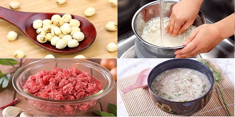 cháo hạt sen thịt bò