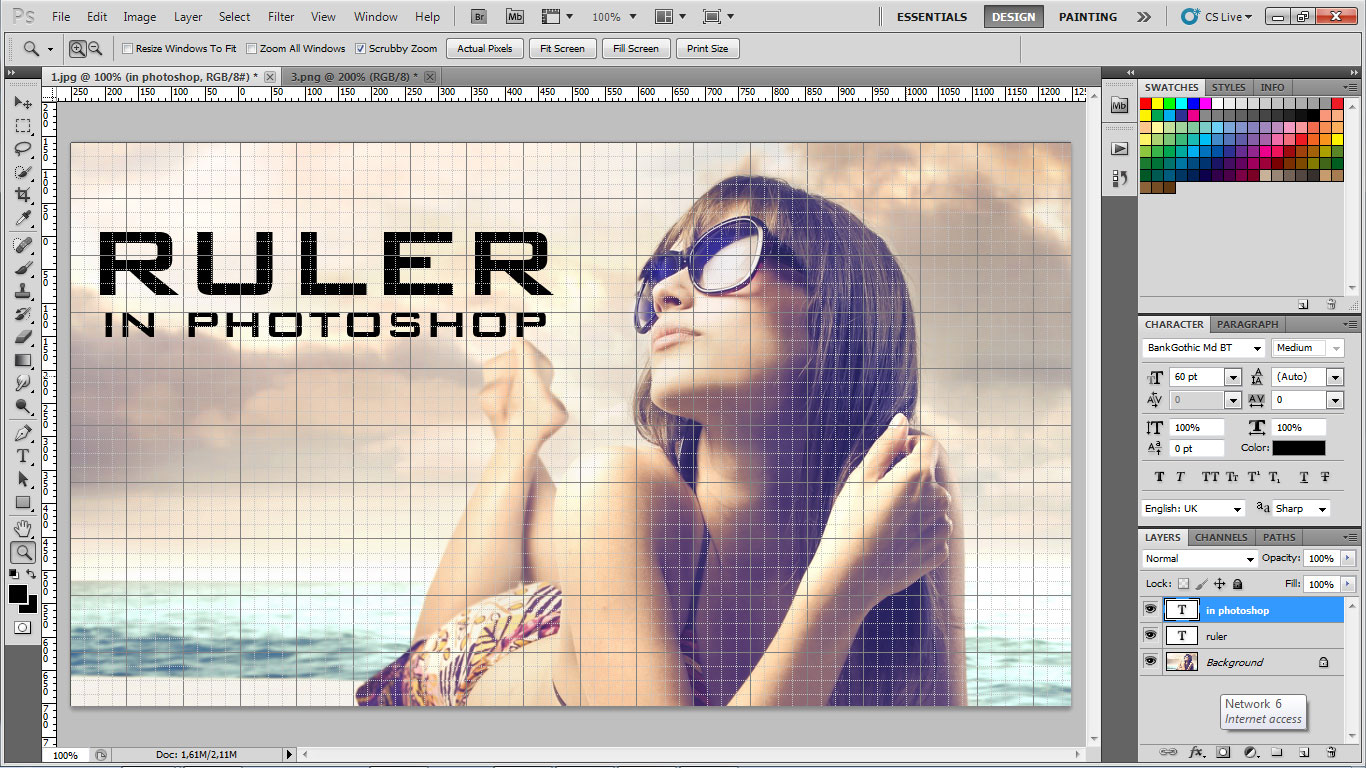 đo khoảng cách trong photoshop