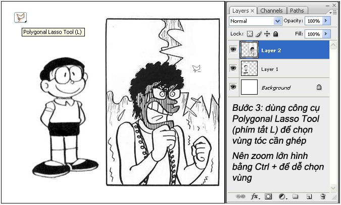 ghép tóc vào khuôn mặt bằng photoshop