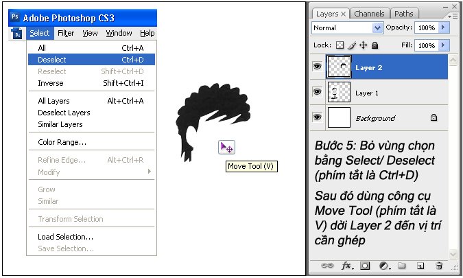 ghép tóc vào khuôn mặt bằng photoshop