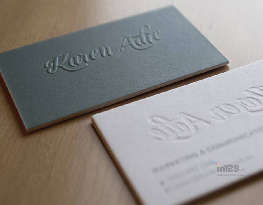 in card visit dập nổi