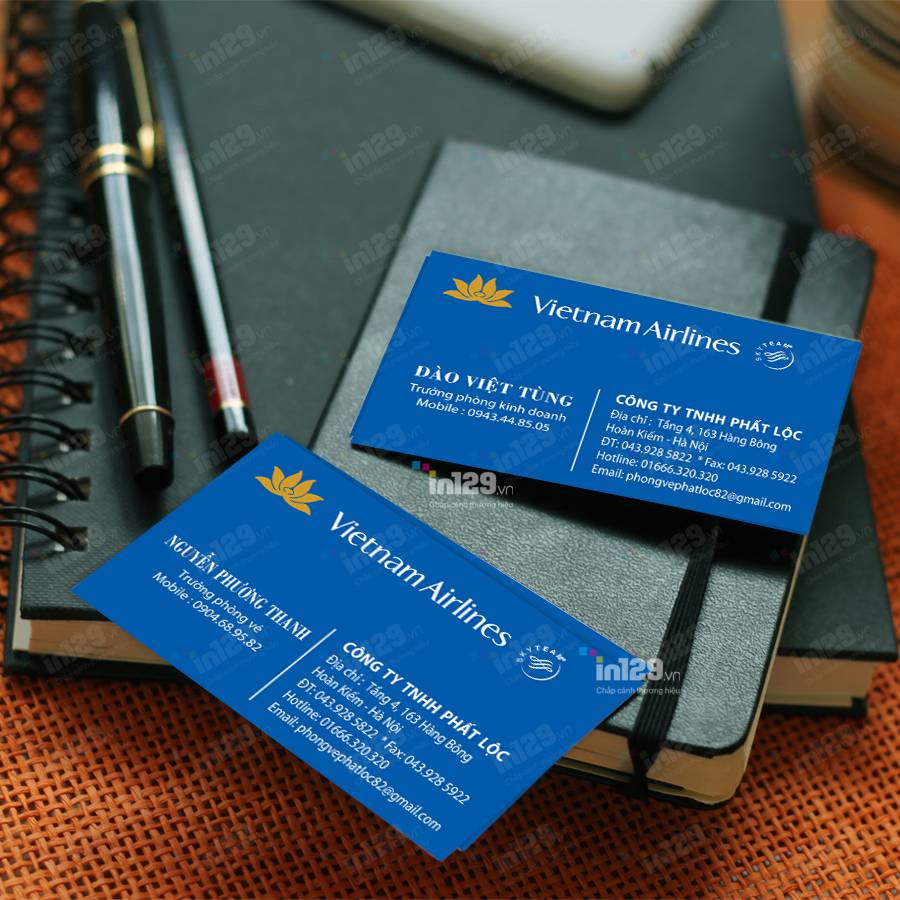 mẫu card visit phòng vé máy bay