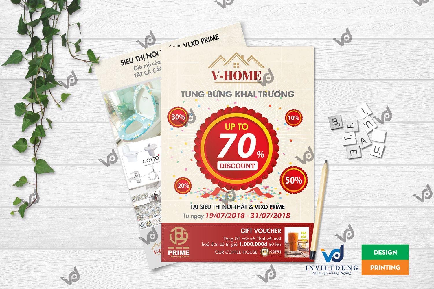 Mẫu rơi quảng cáo khai trương siêu thị