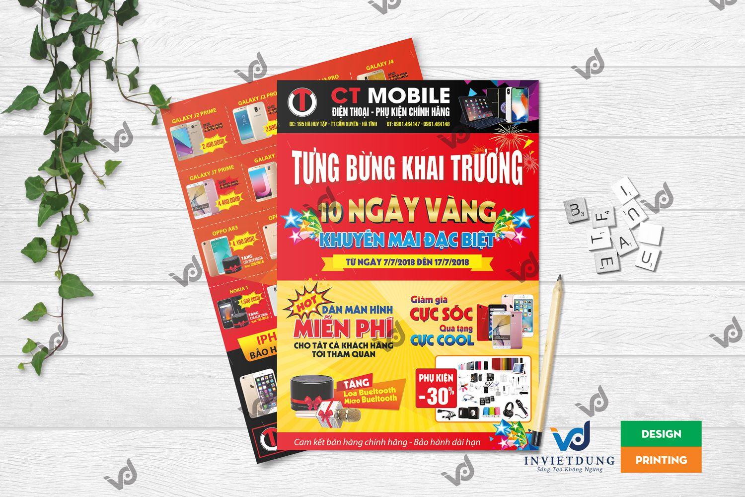 Mẫu tờ rơi khai trương cửa hàng điện thoại