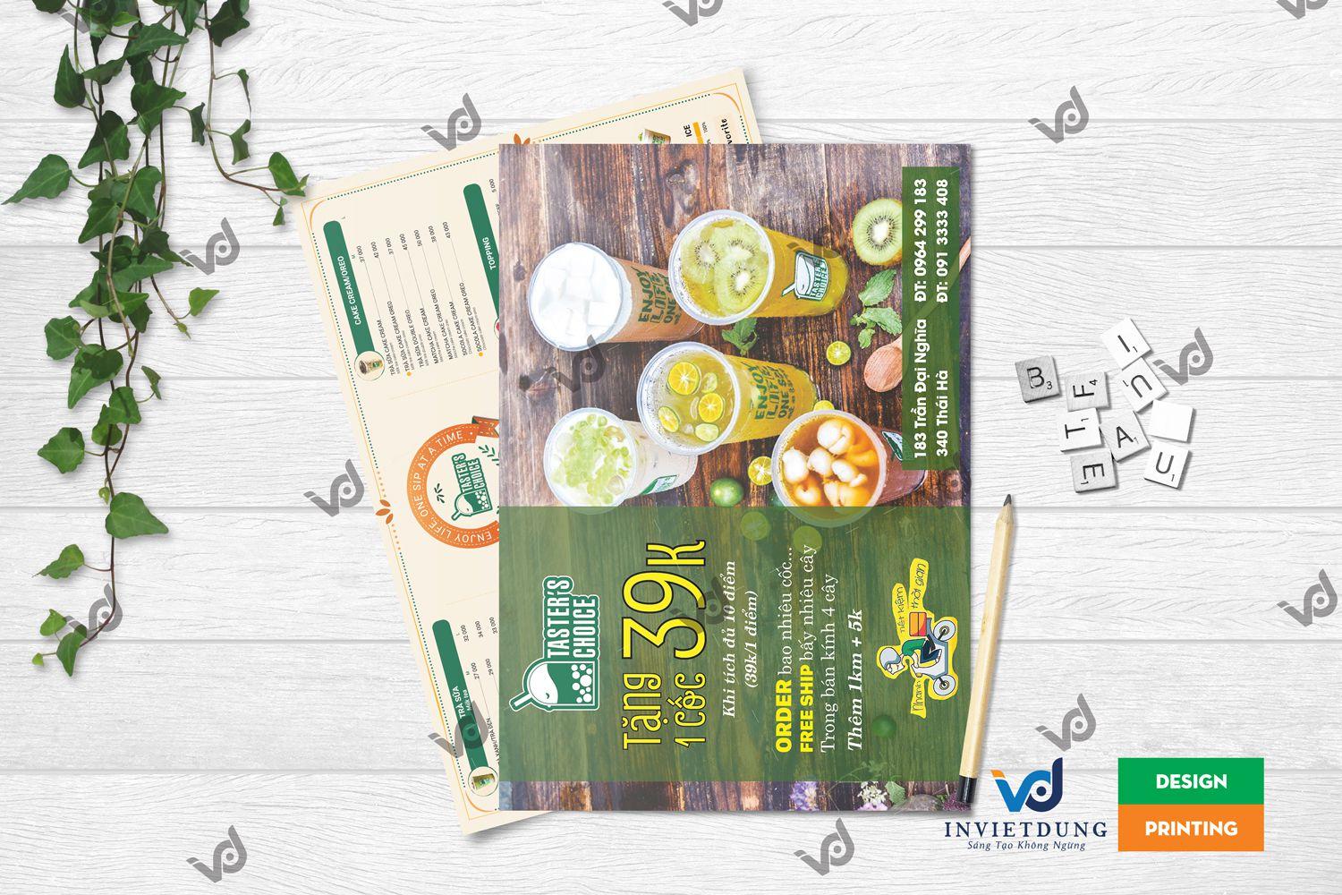 Tờ rơi khai trương quán trà sữa