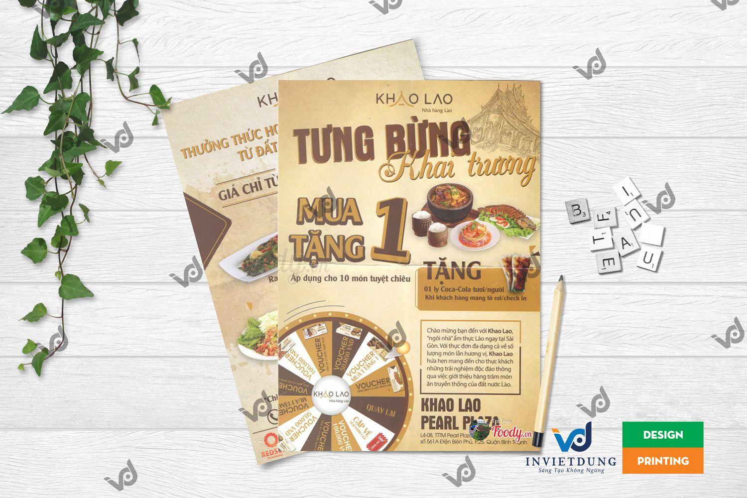Tờ rơi khai trương cửa hàng ẩm thực