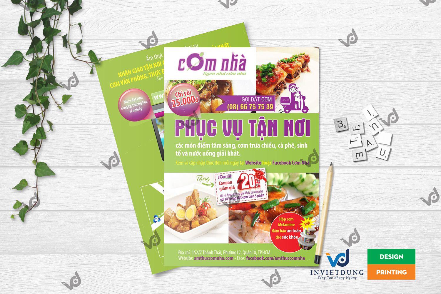 Mẫu tờ rơi quảng cáo khai trương quán cơm