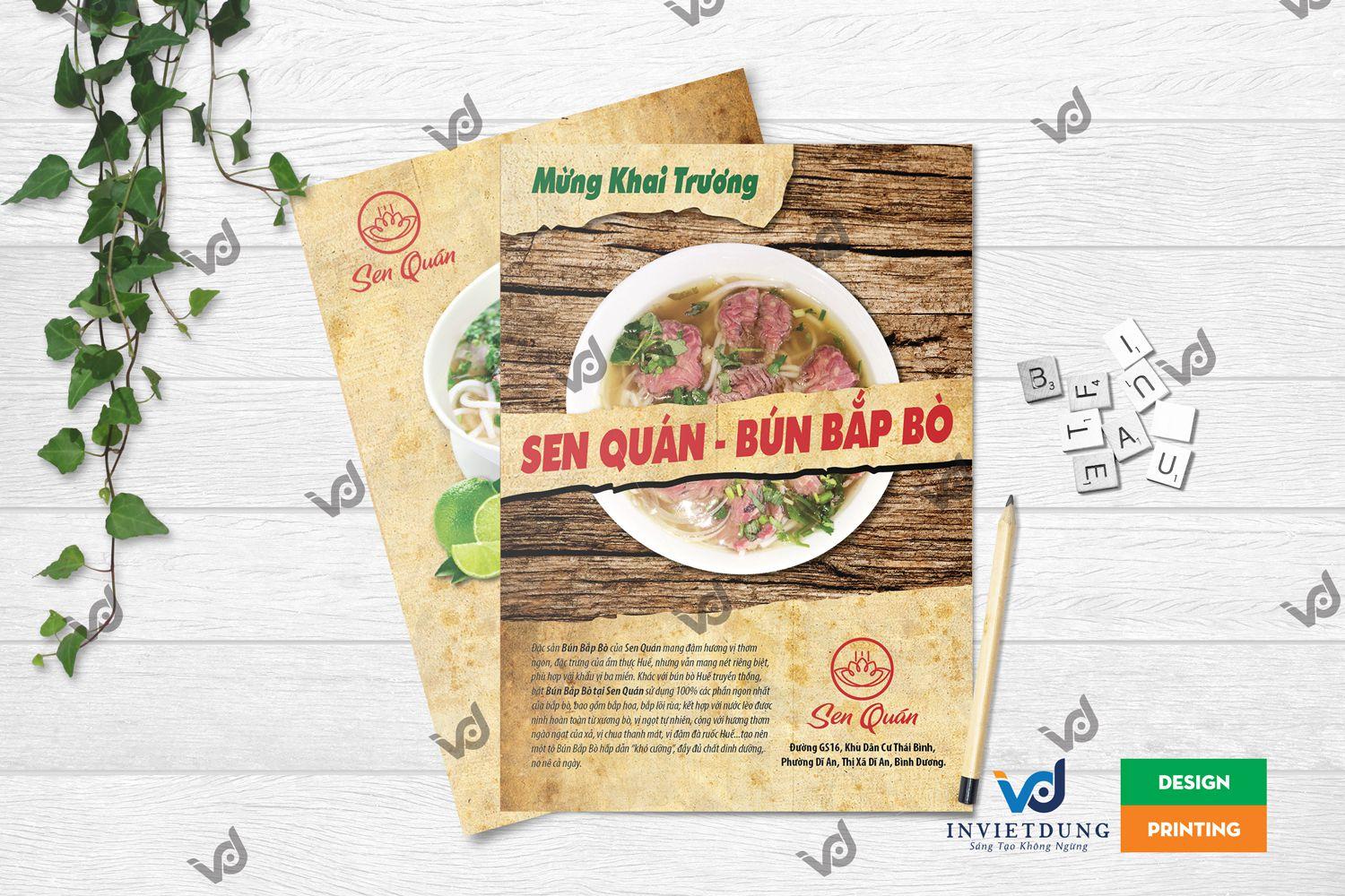 Tờ rơi khai trương quán bún