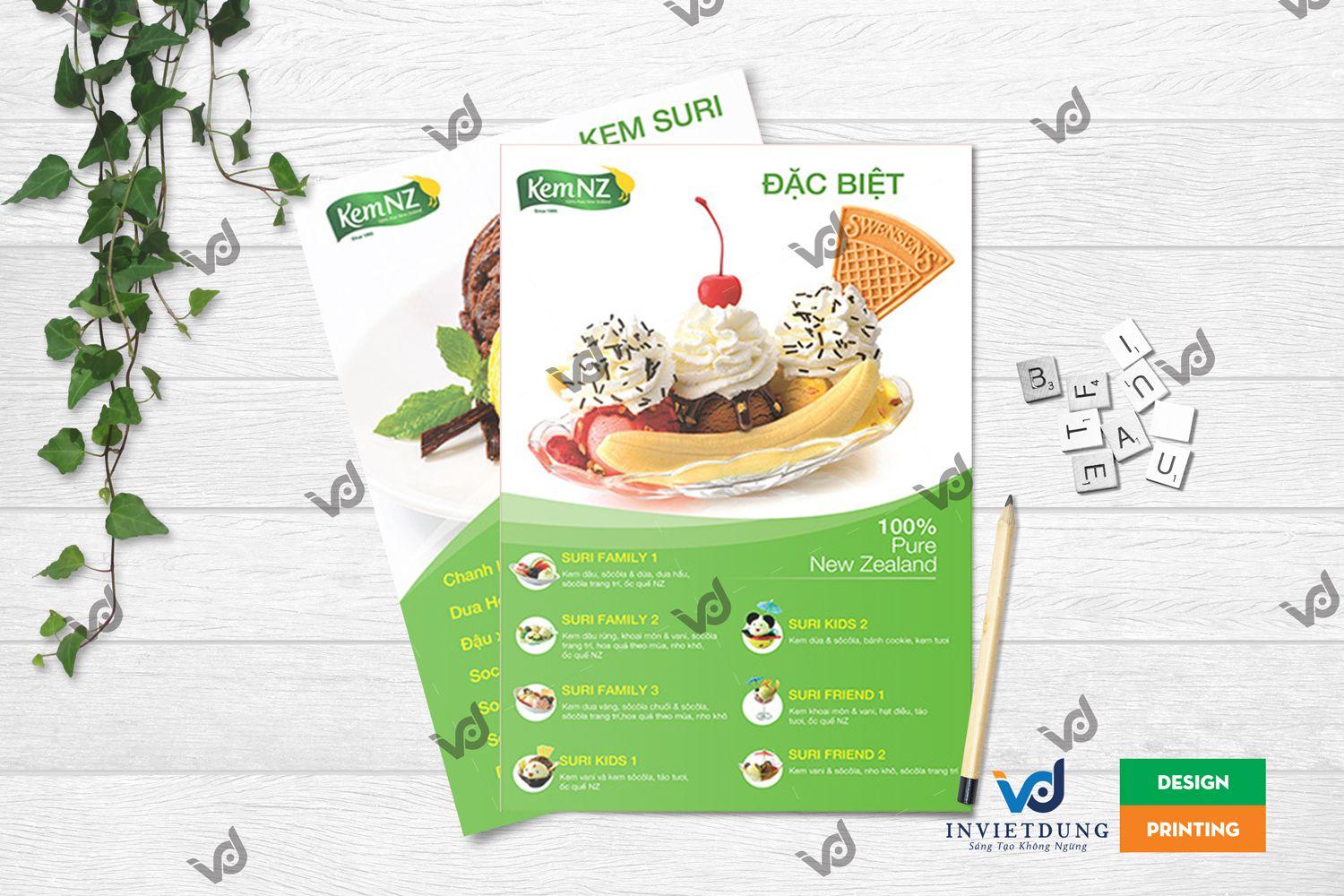 Tờ rơi khai trương quán kem