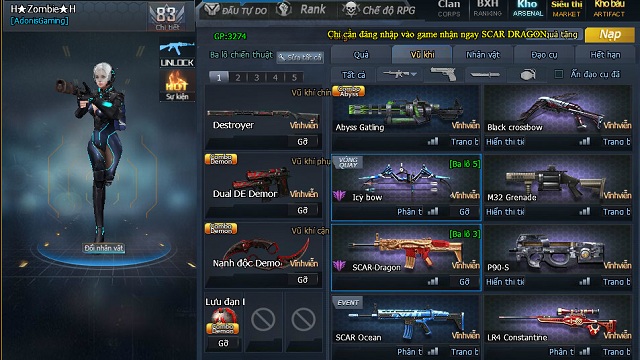 Cho acc Truy kích Vip - Chia sẻ acc Truy Kích - Share tài khoản Truy Kích 2019
