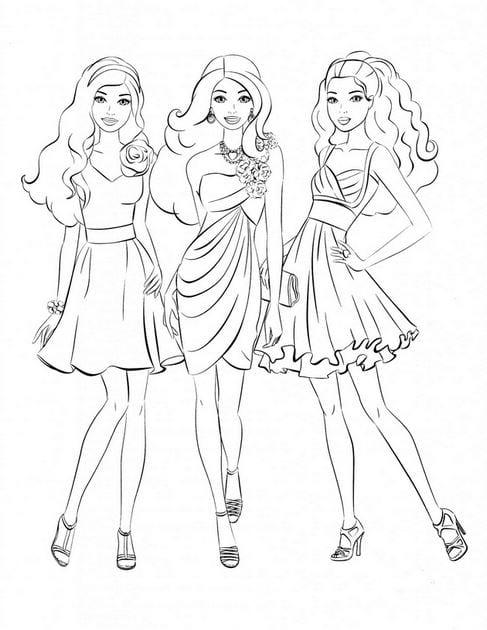 tranh tô màu công chúa barbie